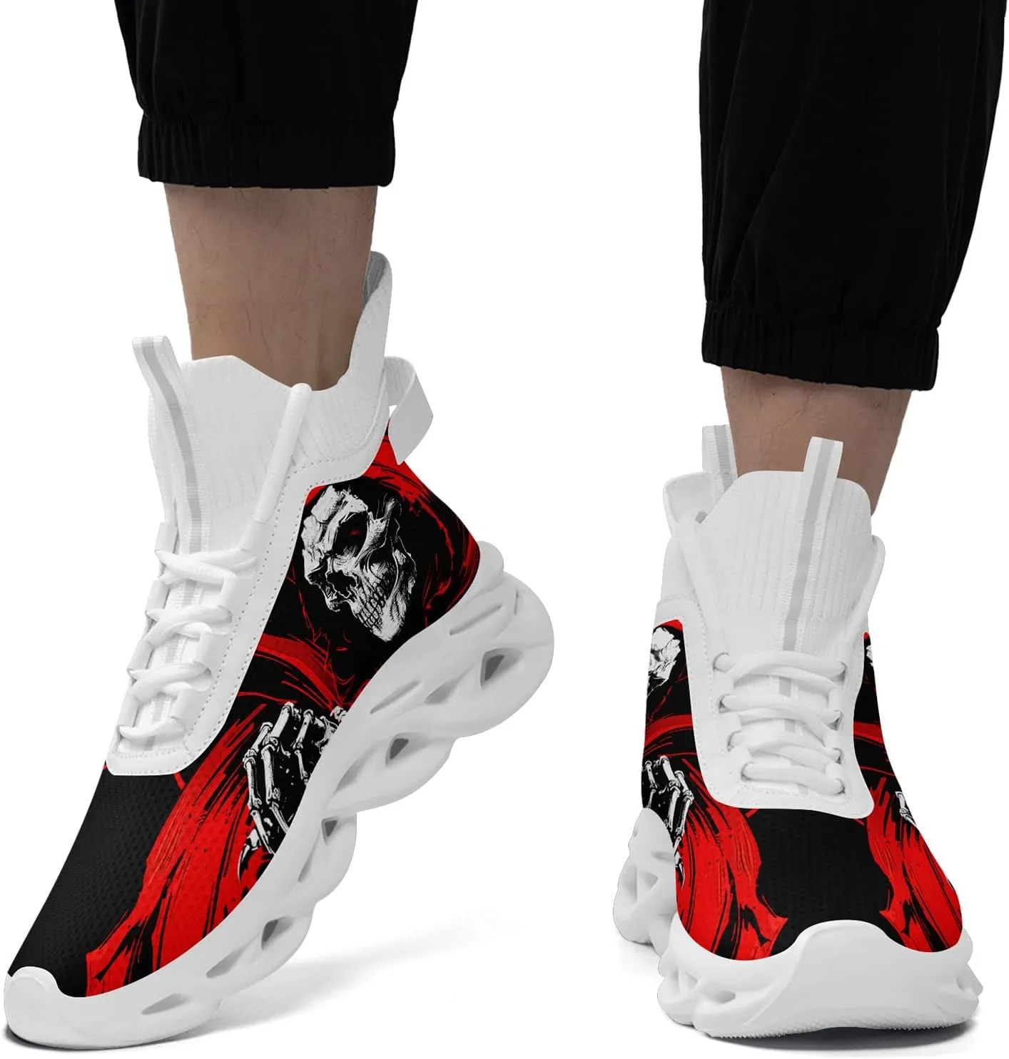 Skull Running Shoes for Men Women Fashion Sneakers Lightweight Breathable Athletic Trainer Walking Tennis Shoes