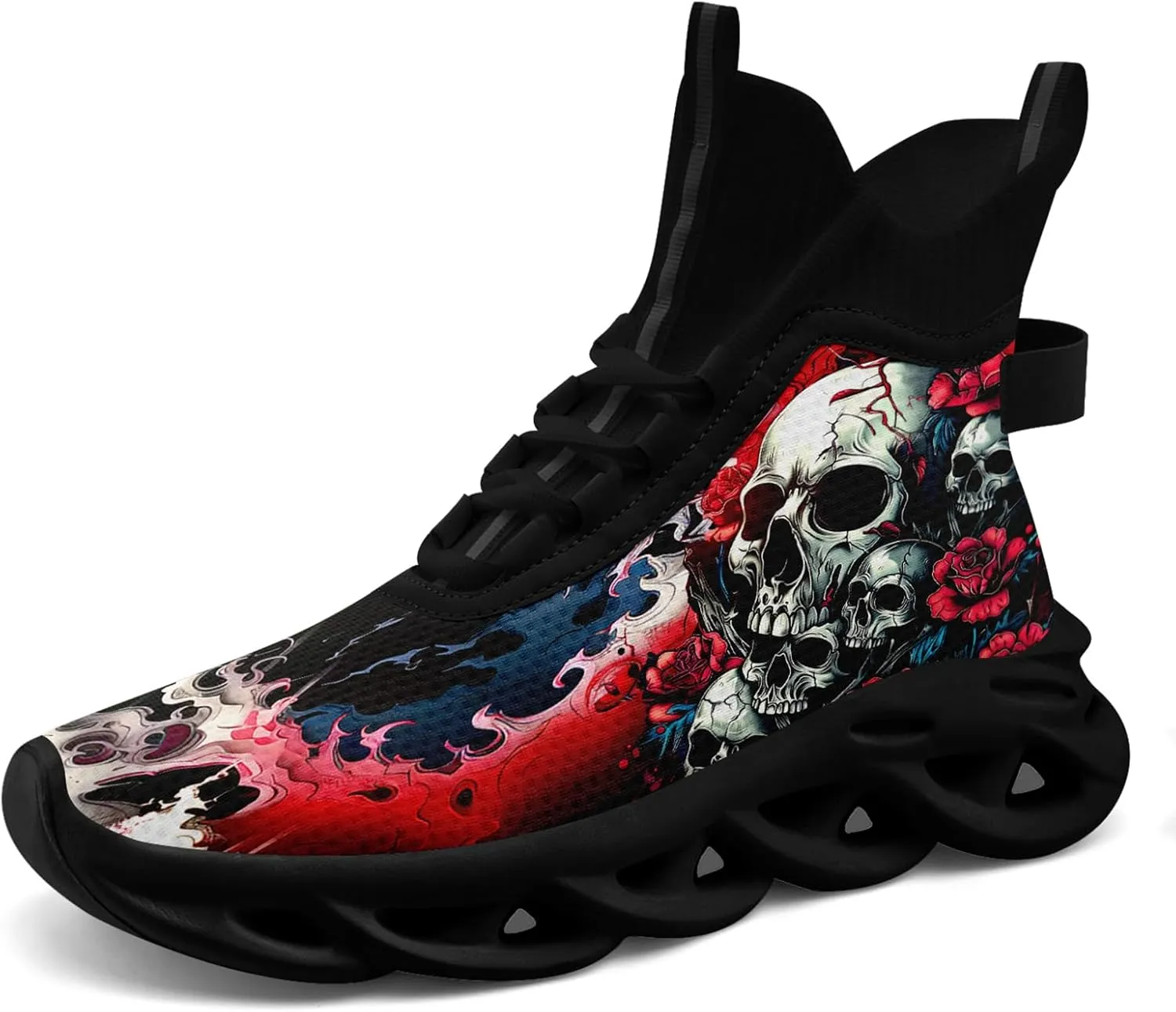 Skull Running Shoes for Men Women Fashion Sneakers Lightweight Breathable Athletic Trainer Walking Tennis Shoes