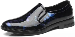 Slip On Dress Shoes for Men Classical Style Men's Faux Patent Leather Tuxedo Dress Shoes Classic Lace-up Formal Oxford