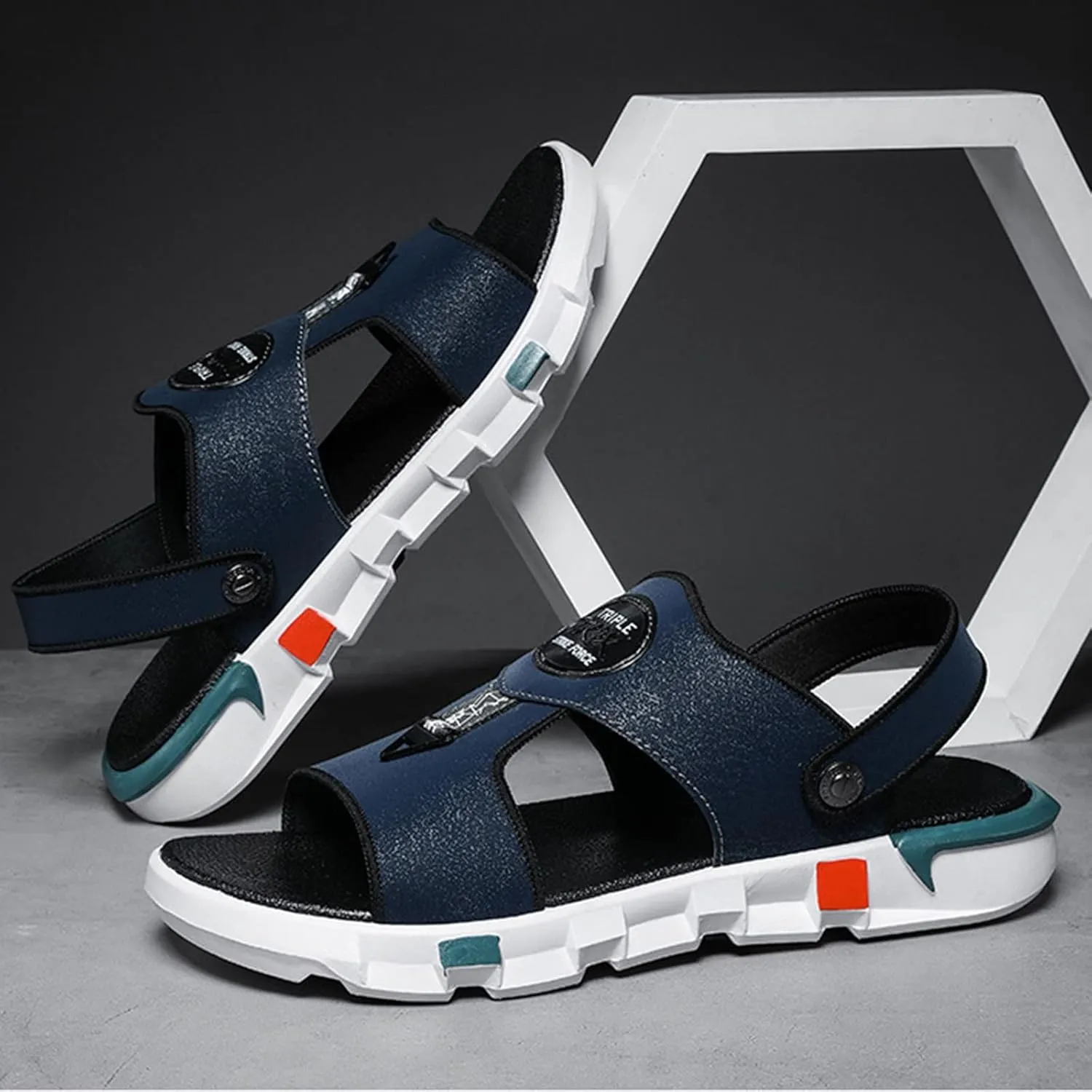 Slip On Shoes For Men Sandals Men Summer Casual Leather Sandals Leather Beach Shoes Slip Open Toe Cool Shoe