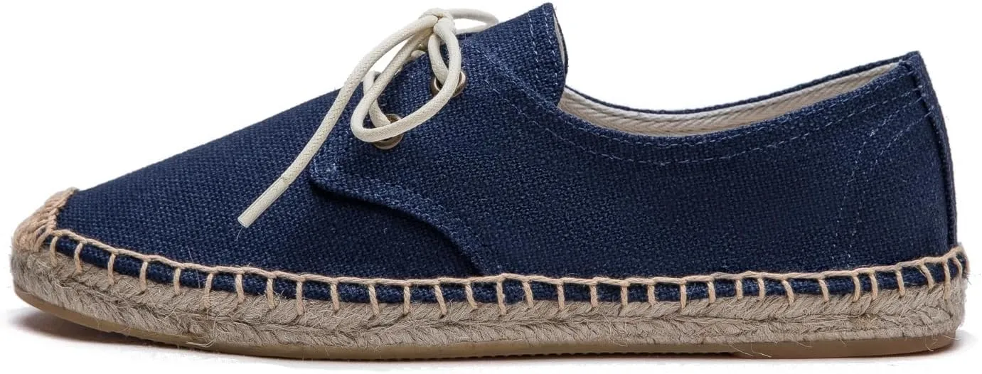 Slip On Sneakers Espadrilles for Women Canvas Flat Lace Up Summer Spring Fall Casual Loafers