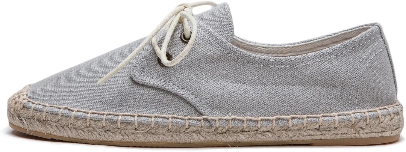 Slip On Sneakers Espadrilles for Women Canvas Flat Lace Up Summer Spring Fall Casual Loafers