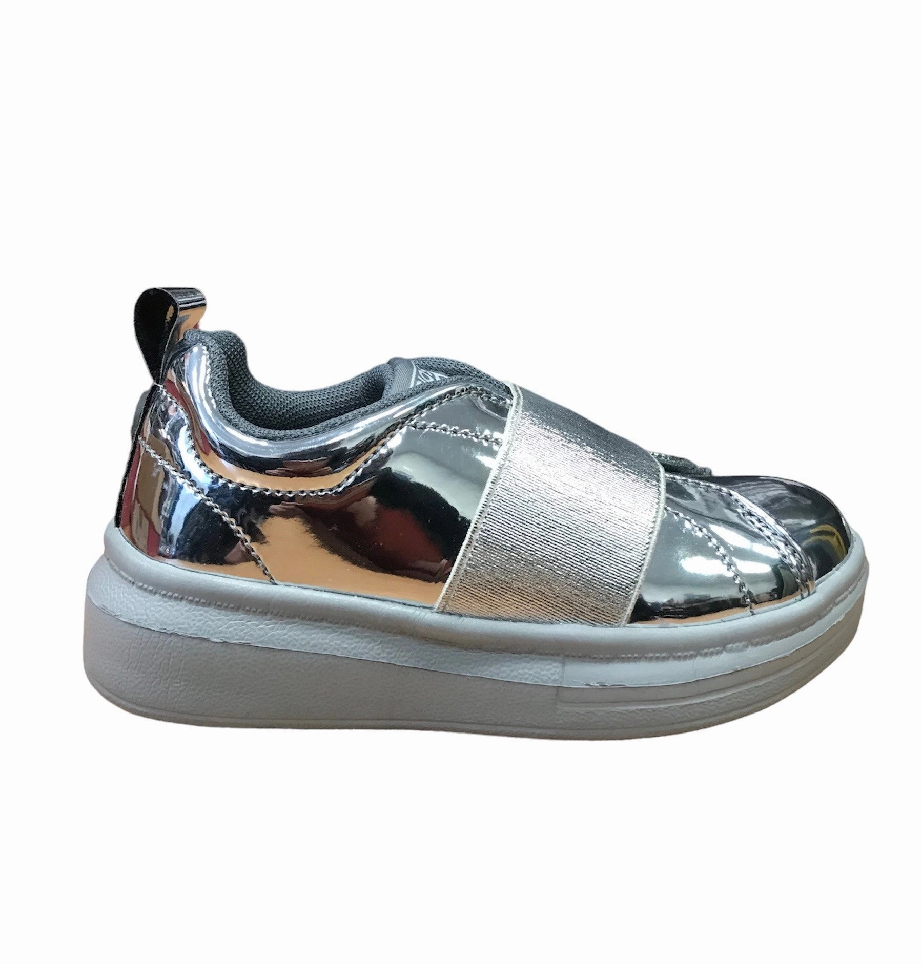 EVA Compound Gioseppo scarpe da bambina slip-on effetto vernice 41884 pewter