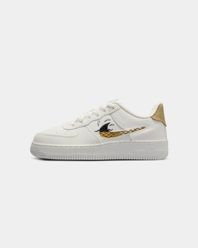 Zero Drop Design Elastic Strap Nike Kids' Air Force 1 LV8 (GS) Sail/Sanded Gold