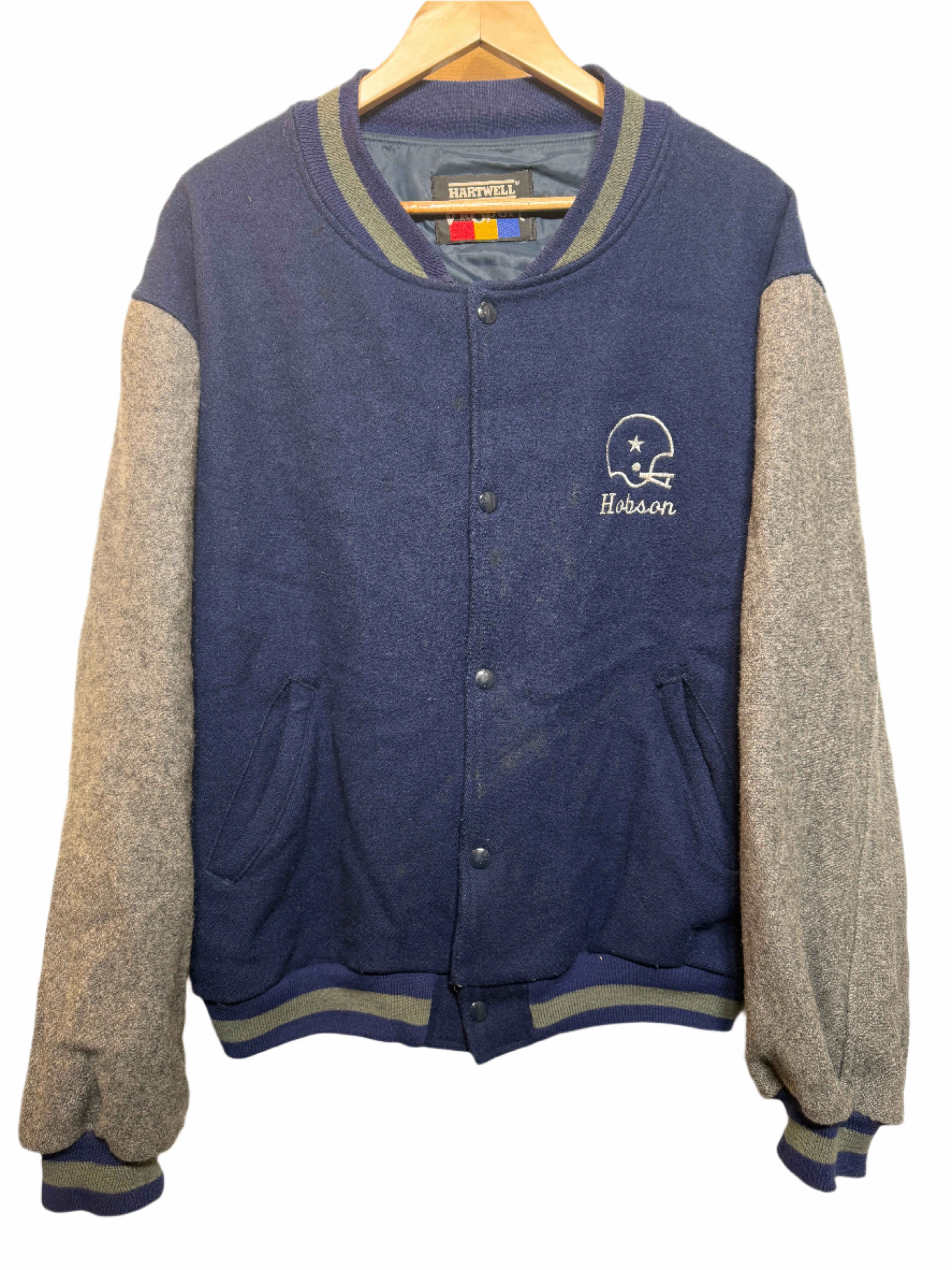 Fast Fit Hartwell Mens Blue Varsity Jacket (Size XL)