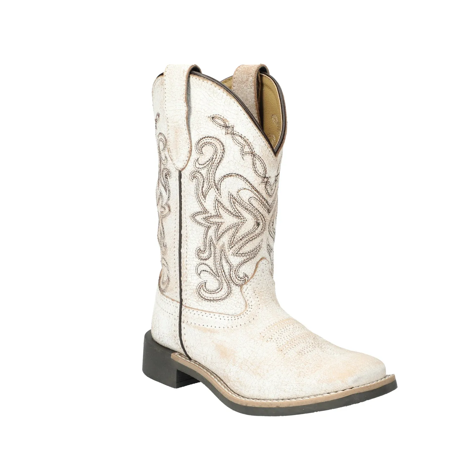 Smoky Mountain Boots Girls Georgia Antique White Leather Cowboy Boots