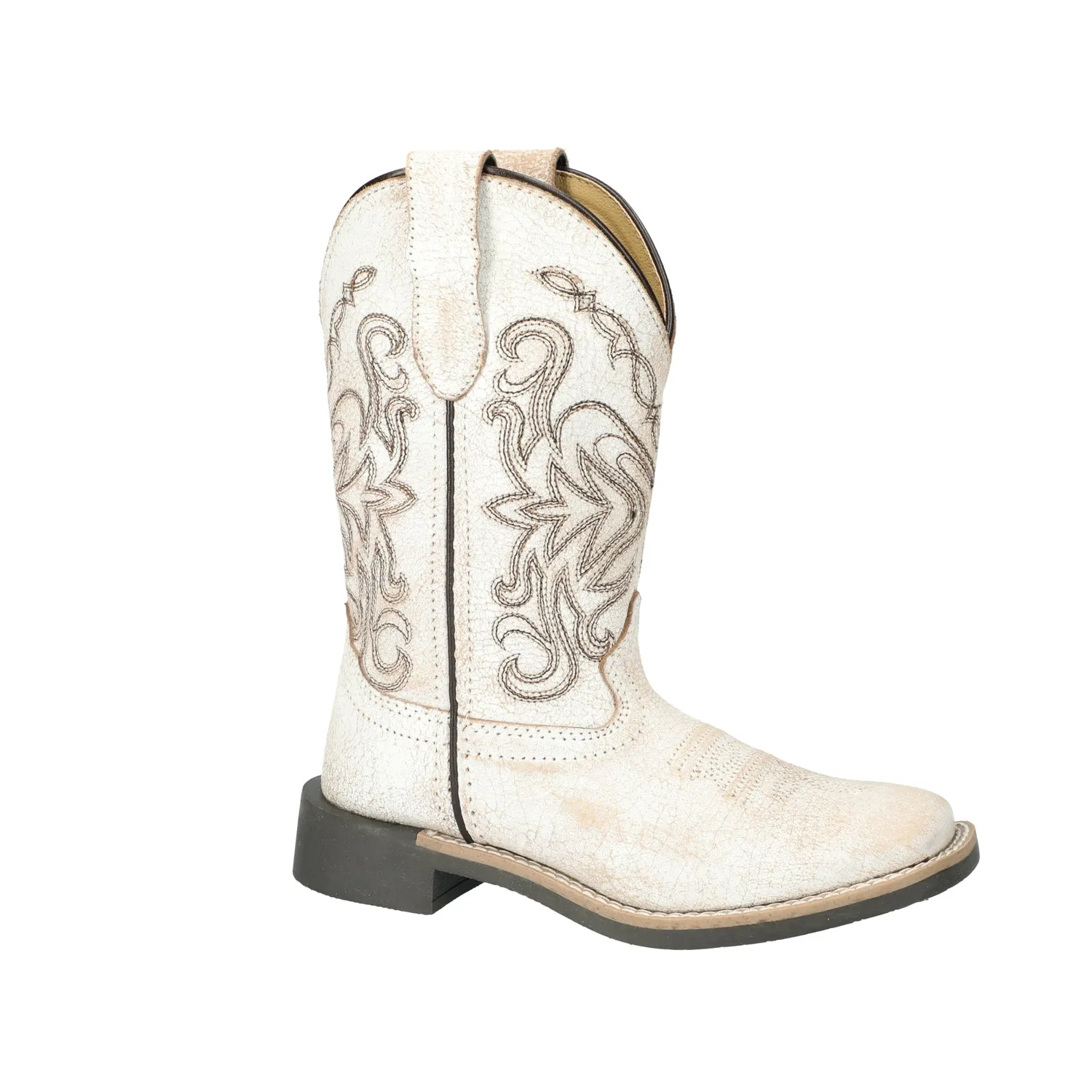 Smoky Mountain Boots Girls Georgia Antique White Leather Cowboy Boots