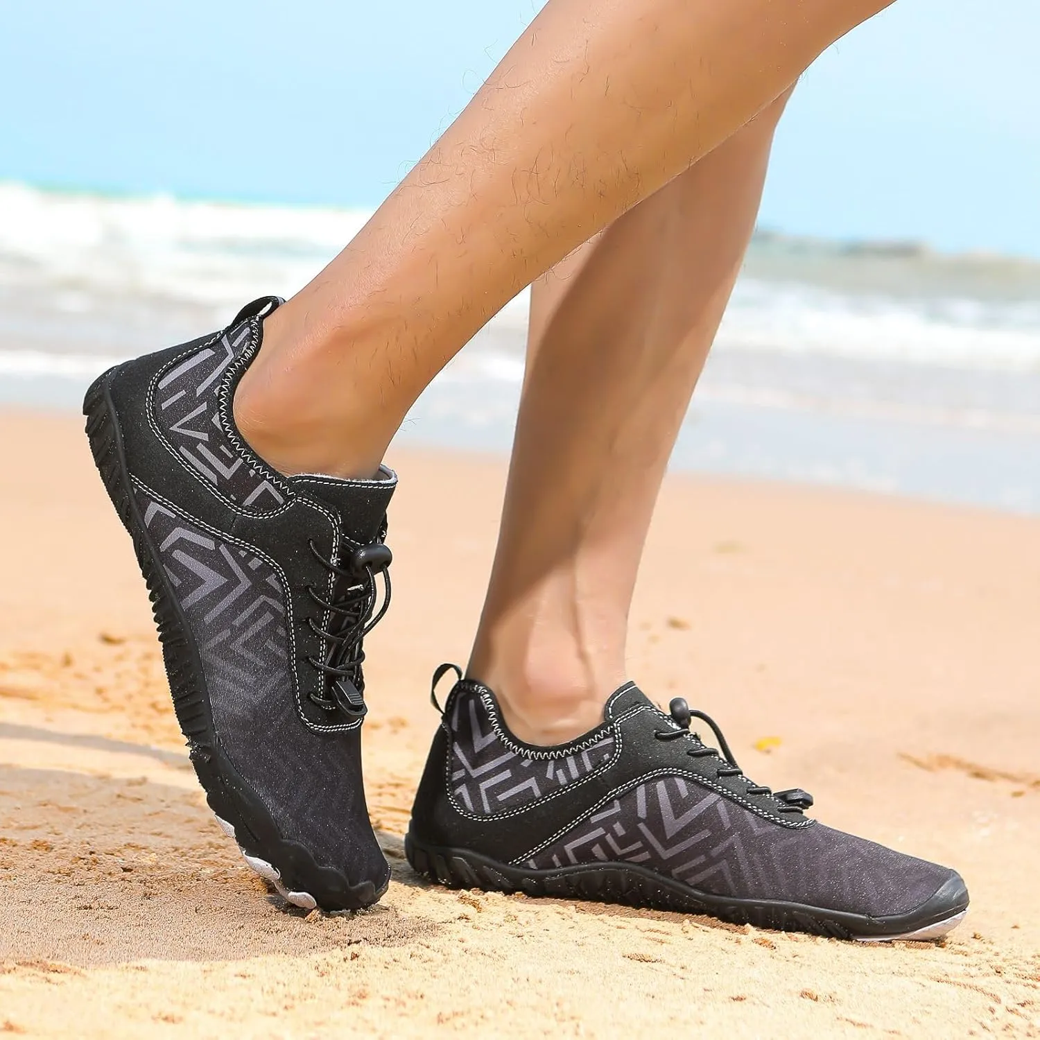 Smoneyful Grounded Womens Neuropathy Hike Barefoot Wide Toe Box Non Slip Breathable Quick Dry Waterproof Diabetic Water Beach Outdoor Hiking Athletic Comfort Sneakers Footwear