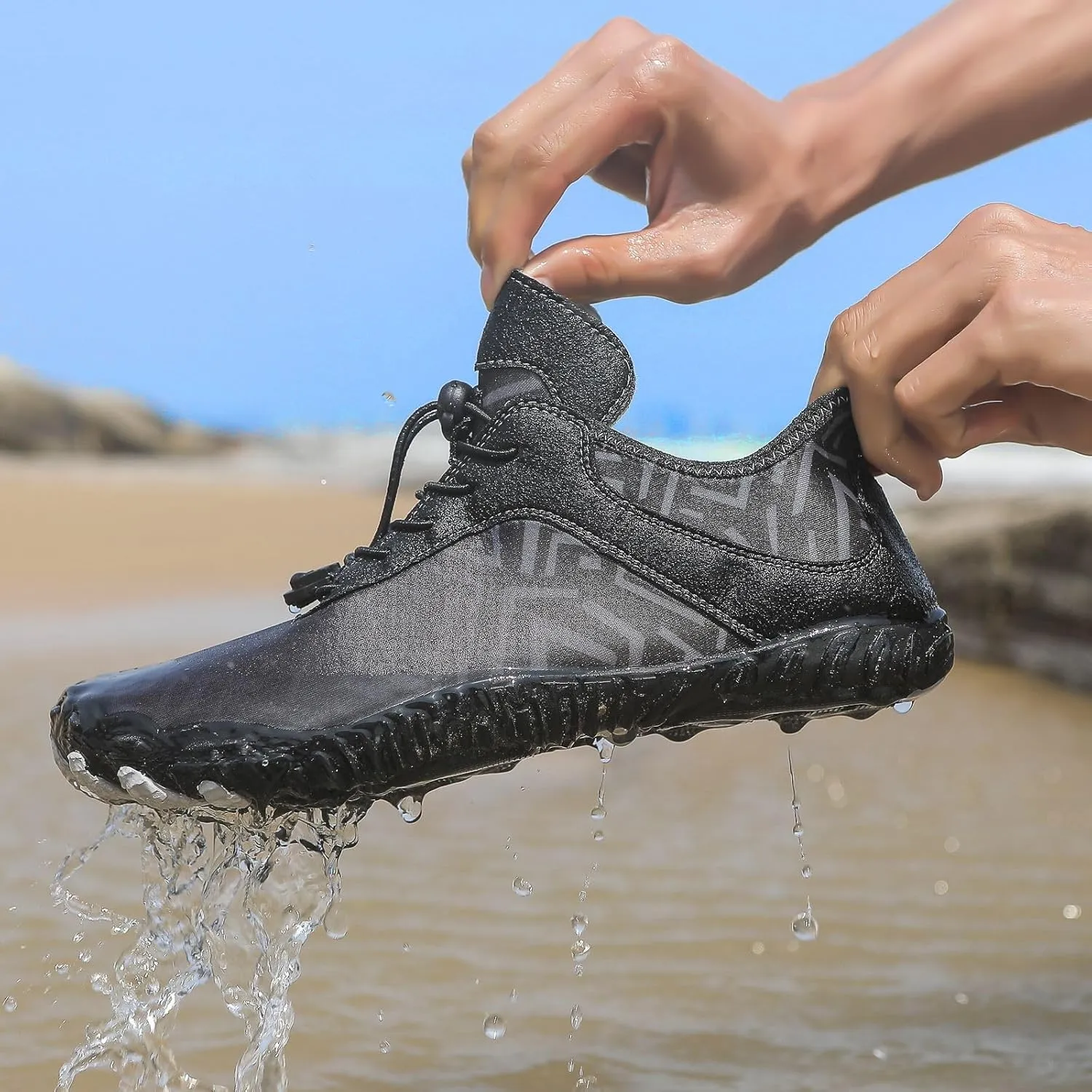 Smoneyful Grounded Womens Neuropathy Hike Barefoot Wide Toe Box Non Slip Breathable Quick Dry Waterproof Diabetic Water Beach Outdoor Hiking Athletic Comfort Sneakers Footwear