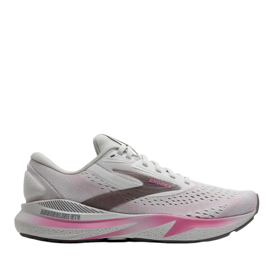 Jump Friendly Brooks Women's Adrenaline GTS 24 Running Shoes in Oyster/Excalibur/Pink AW25
