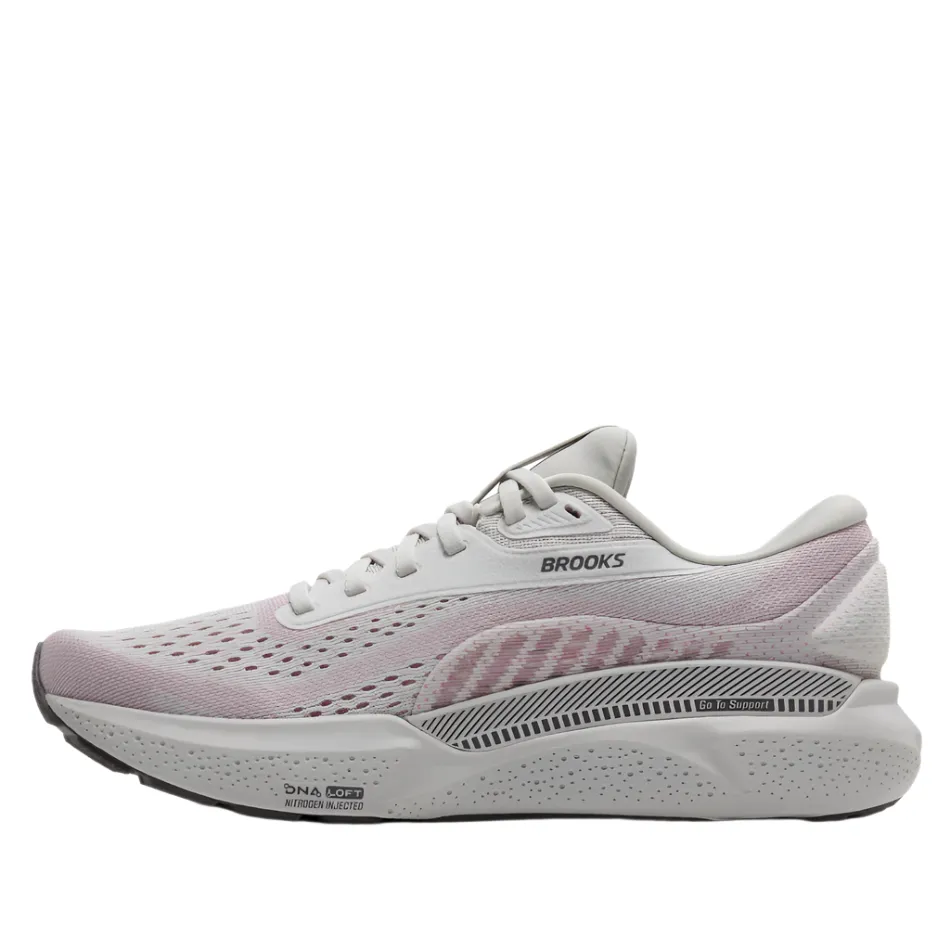 Light Framework Brooks Women's Adrenaline GTS 24 Running Shoes in Oyster/Excalibur/Pink AW25