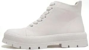 SODA Soda Womens Lug Hi Top Lace up Canvas Sneaker Shoes Crayon White 7