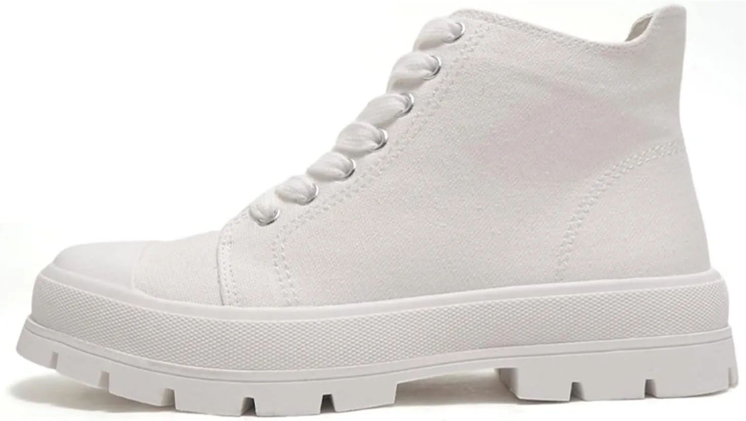 SODA Soda Womens Lug Hi Top Lace up Canvas Sneaker Shoes Crayon White 7