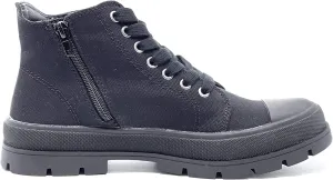 Soda Womens Lug Hi Top Lace up Canvas Sneaker Shoes Crayon Black All 7
