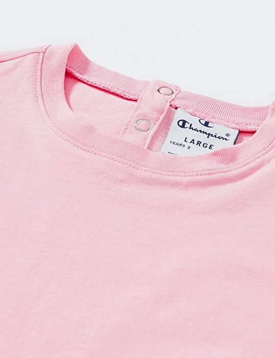 Ultimate Comfort TemperatureRegulating Champion Completino da bambina Legacy American Classics logo T-shirt   Short 404686 PS024 CNP rosa confetto