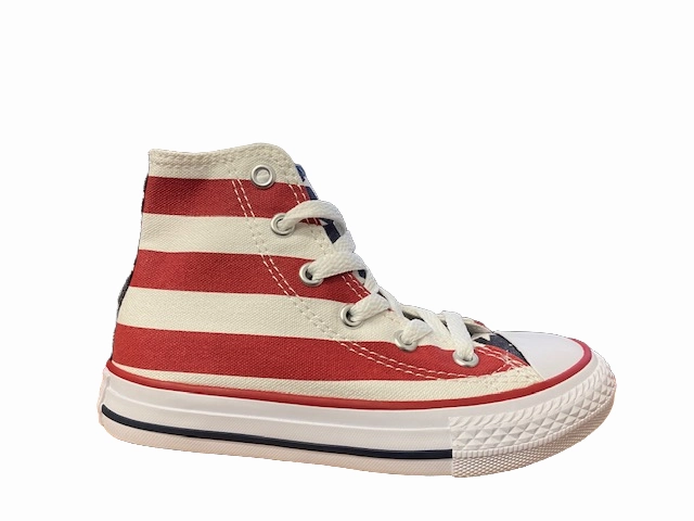 Converse Youth All Star HI 3J254 stars & bars sneakers alta con bandiera Breathable mesh panel