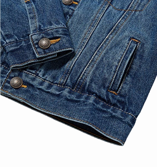 Flexible Shoulder Panels Wrinkle Resistant Material Levi's Kids giacca in jeans da ragazzo LVB Trucked 9E2058 M8X LW bristol blu medio