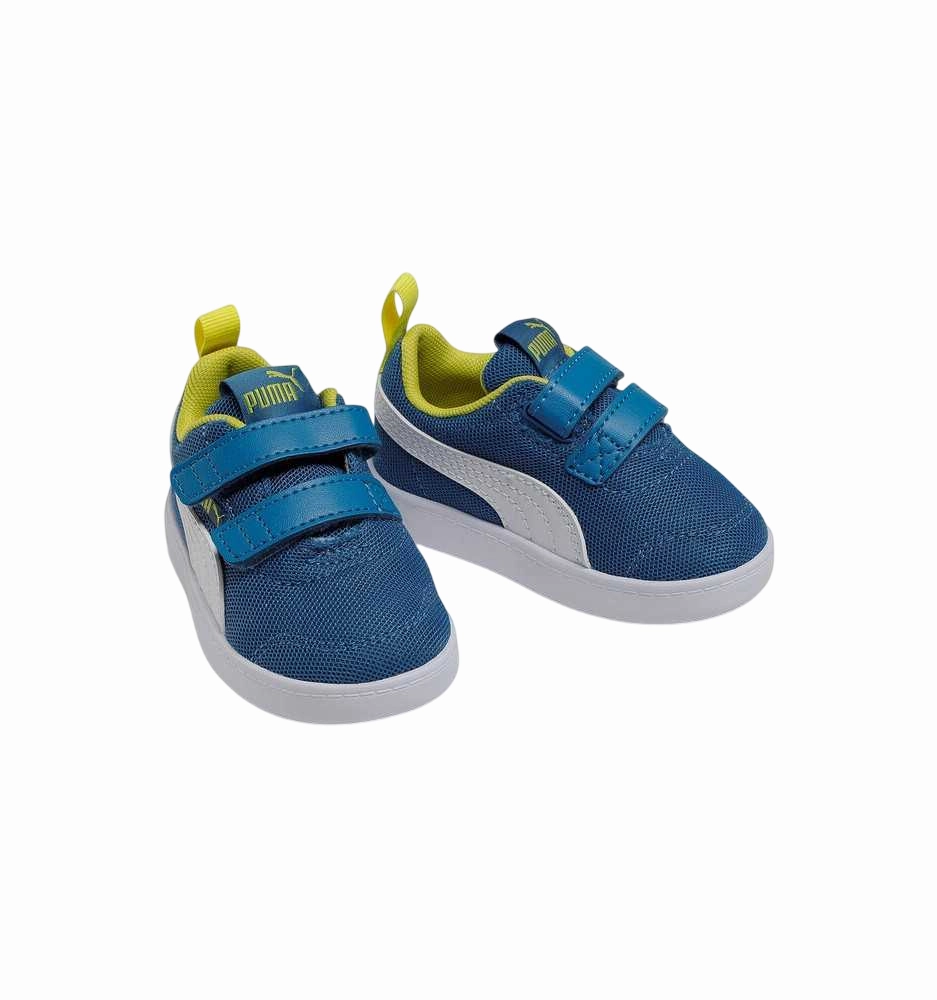 Puma Courtflex v2 Mesh 371759-07 - Scarpe da Bambino in Nylon - Zaffiro Stellato Eco Friendly Synthetic Fibers Quick Drying Inner Layer