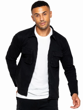 Enzo | Mens Cargo Overshirt Jacket Interchangeable Collar System