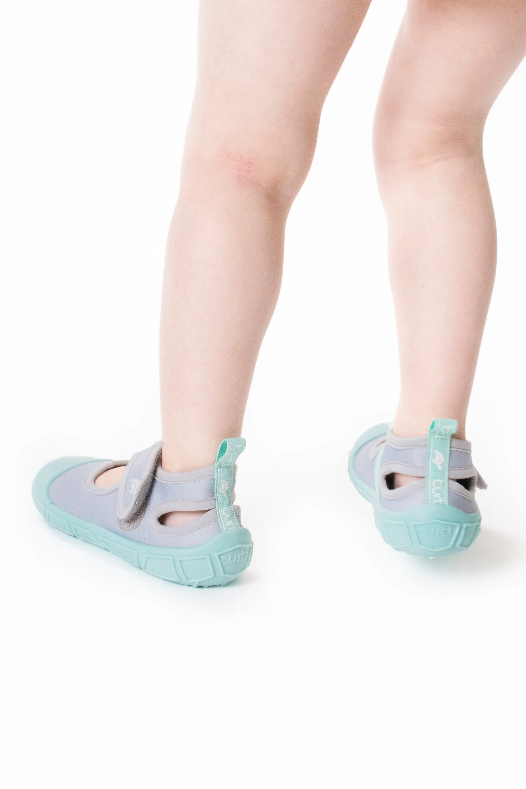 Sports Sandals in Silver & Aqua