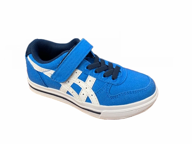 Onitsuka Tiger scarpa sneakers da ragazzo con laccine elastico e velcro Aaron C5A1N 4201 azzurro bianco Toe box padding Vibration Damping Tech