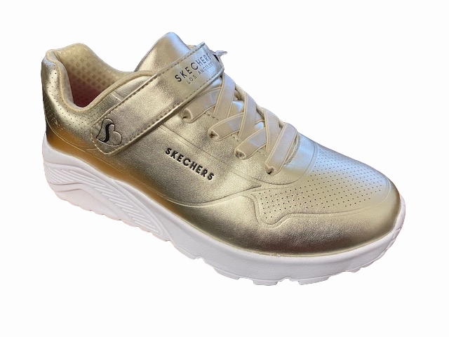 LightReflective cross-training Skechers Sneakers da ragazza Uno Lite Chrome Steps 310453L/GLD oro