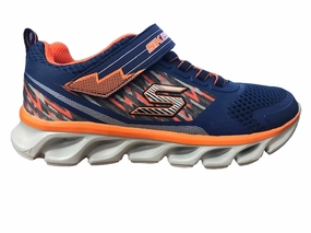 Breathable Knit Upper non - stretchy running option Skechers sneakers da bambino Tremblers 90581L NVOR blu arancione