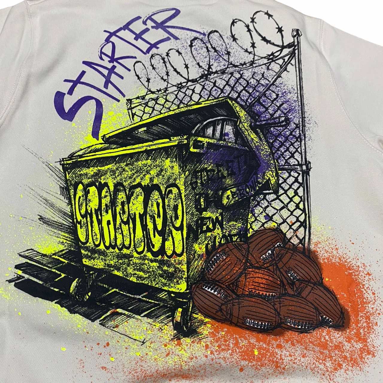 Starter felpa girocollo da ragazzo con stampa 1308 crema Crew neck classic