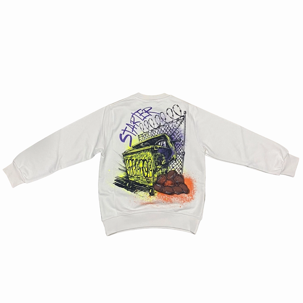 Starter felpa girocollo da ragazzo con stampa 1308 crema Non-toxic