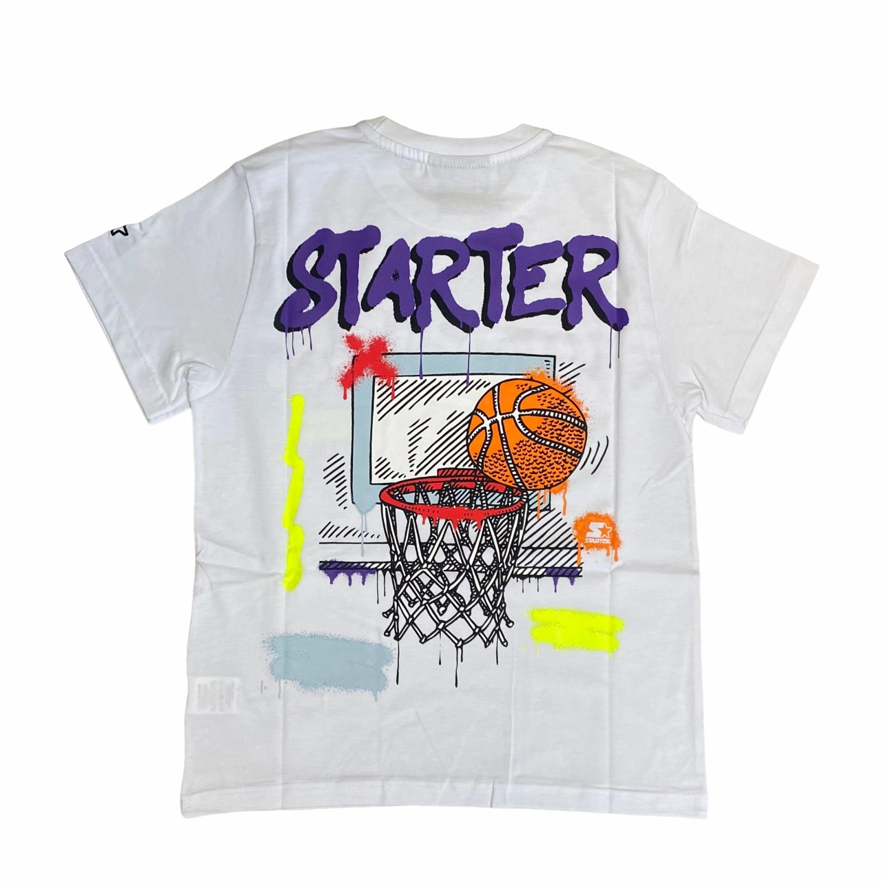 Starter maglietta manica corta da ragazzo con stampa 1261 bianco theater visit men's clothing