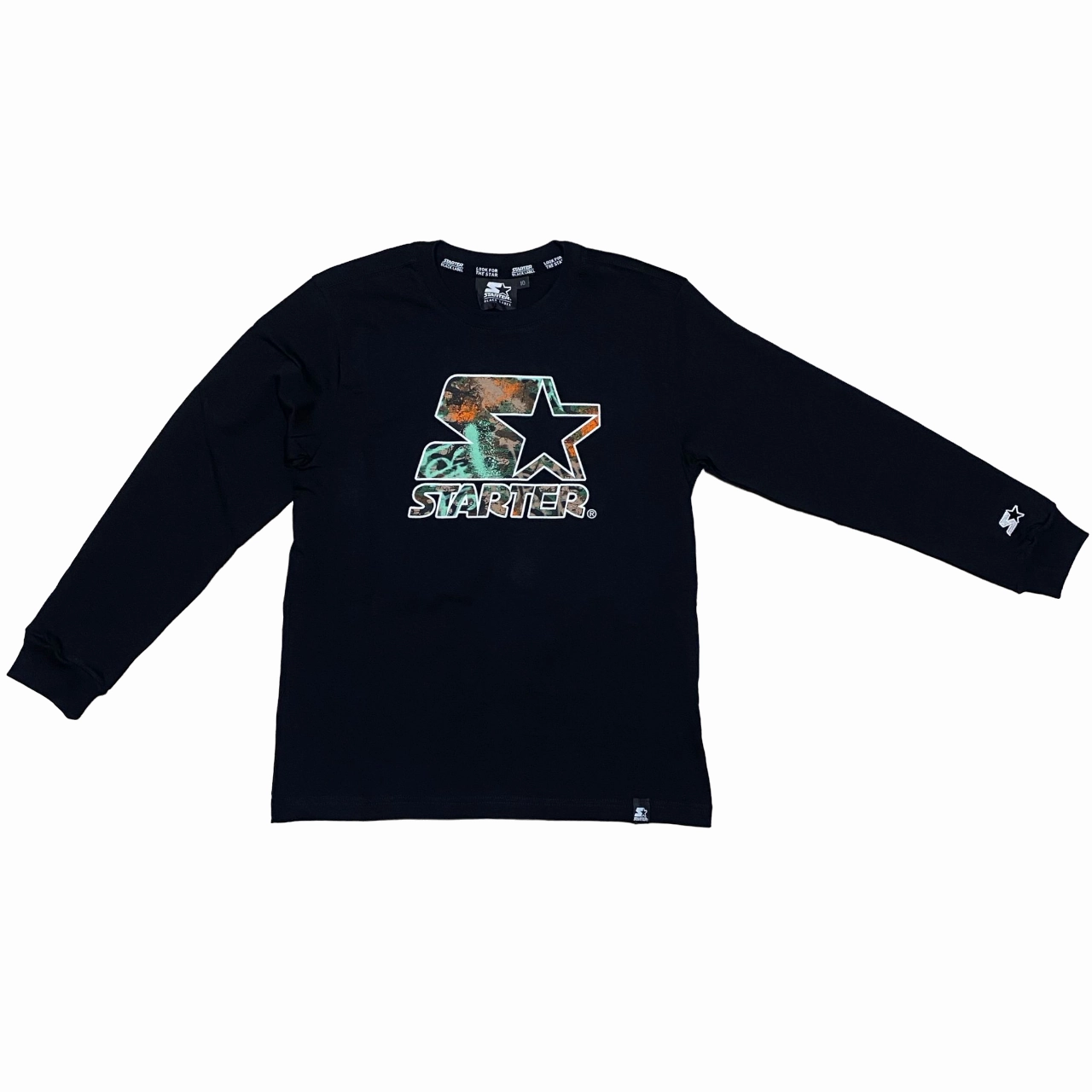 Starter maglietta manica lunga con stampa 1296 nero Chill Comfort Look