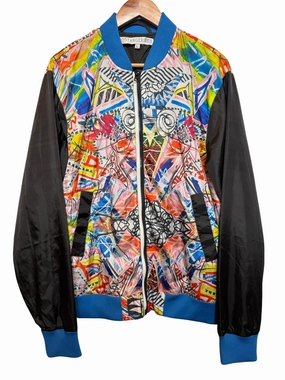 WaterResistant Shell KB Tangerines Mens Patterned Jacket (Size L)