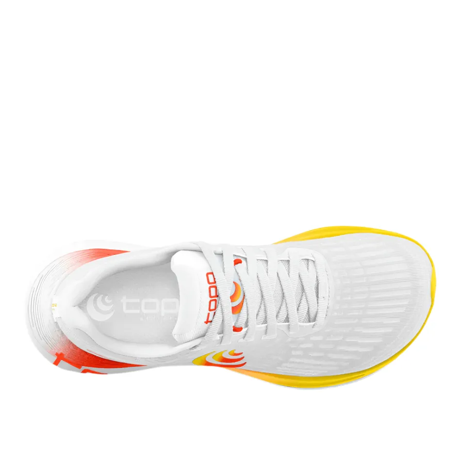 Topo Women's Specter 2 Running Shoes in White/Sunset SS25 Shock absorption tech