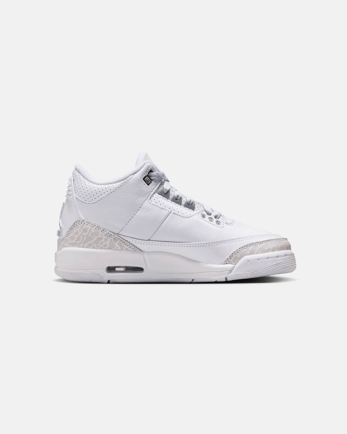 Quick Release Tongue Jordan Kids' Air Jordan 3 Retro "Pure Money" (GS) White/Silver