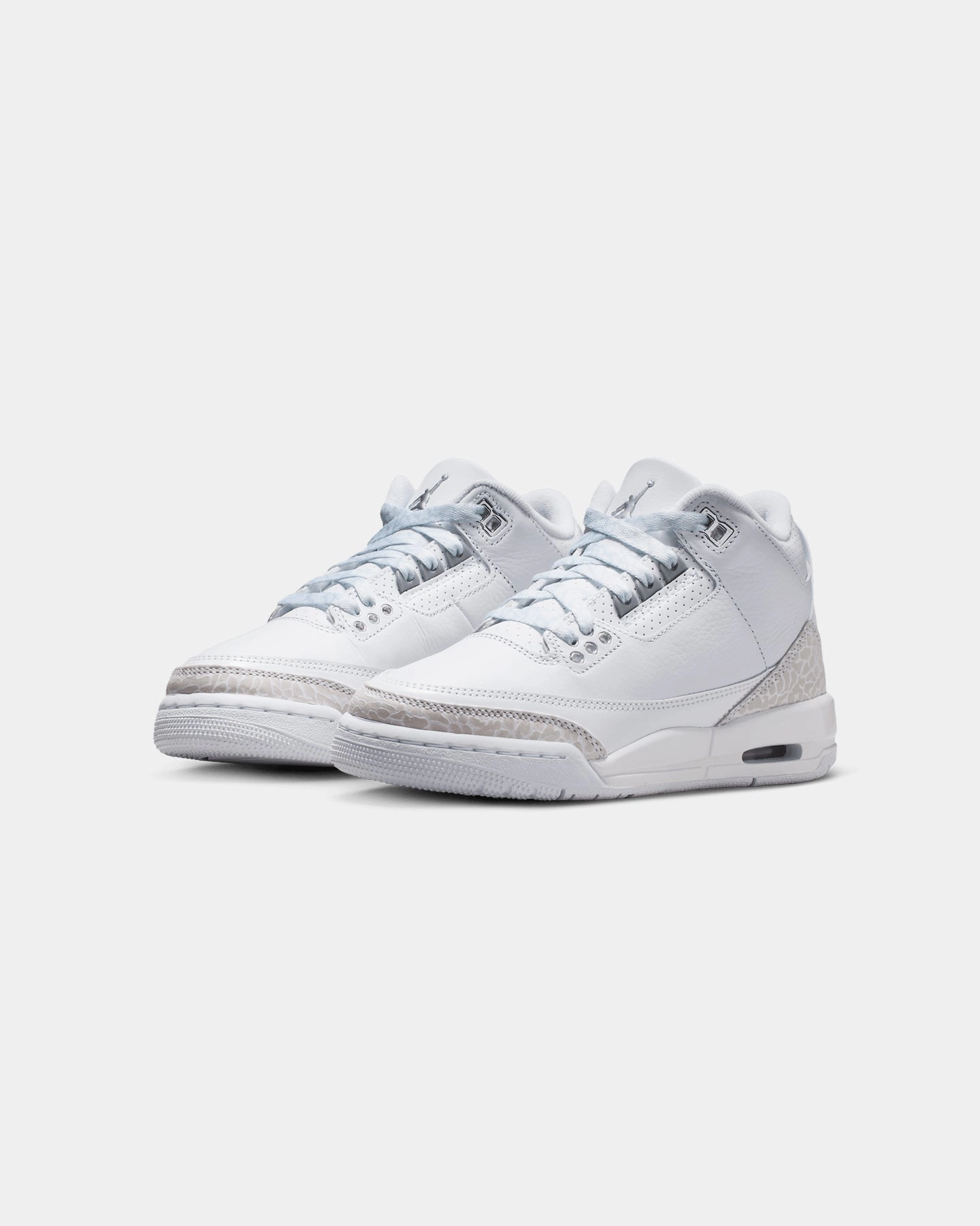 Supportive Lining Basic Tone Jordan Kids' Air Jordan 3 Retro "Pure Money" (GS) White/Silver