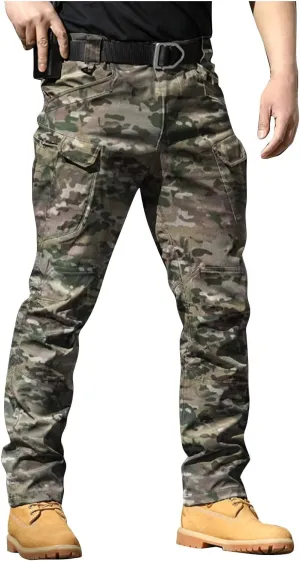 Stretchy Work Pants for Men Waterproof Quick Dry Tactical Pants with Pockets Baggy Lightweight Work Clothes