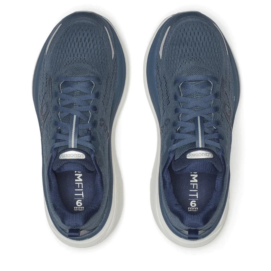 sprint speed running in fun runs shoes Saucony Men's Hurricane 25 Running Shoes in Dusk/Iceberg AW25