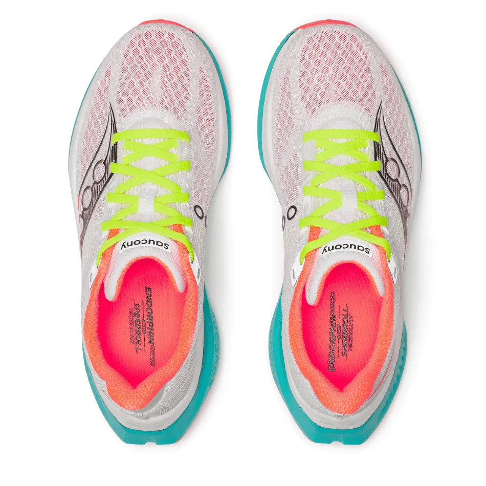 Saucony Women's Endorphin Speed 5 Running Shoes in White/Mutant AW25 walking shoes