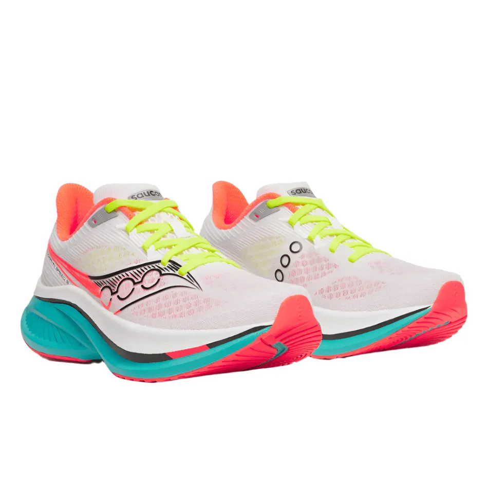 Saucony Women's Endorphin Speed 5 Running Shoes in White/Mutant AW25 Training Friendly