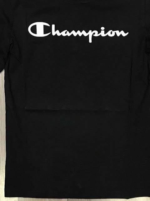 Stain Resistant Champion T-shirt manica lunga da ragazzo LONG SLEEVE 305366 kk001 nbk black