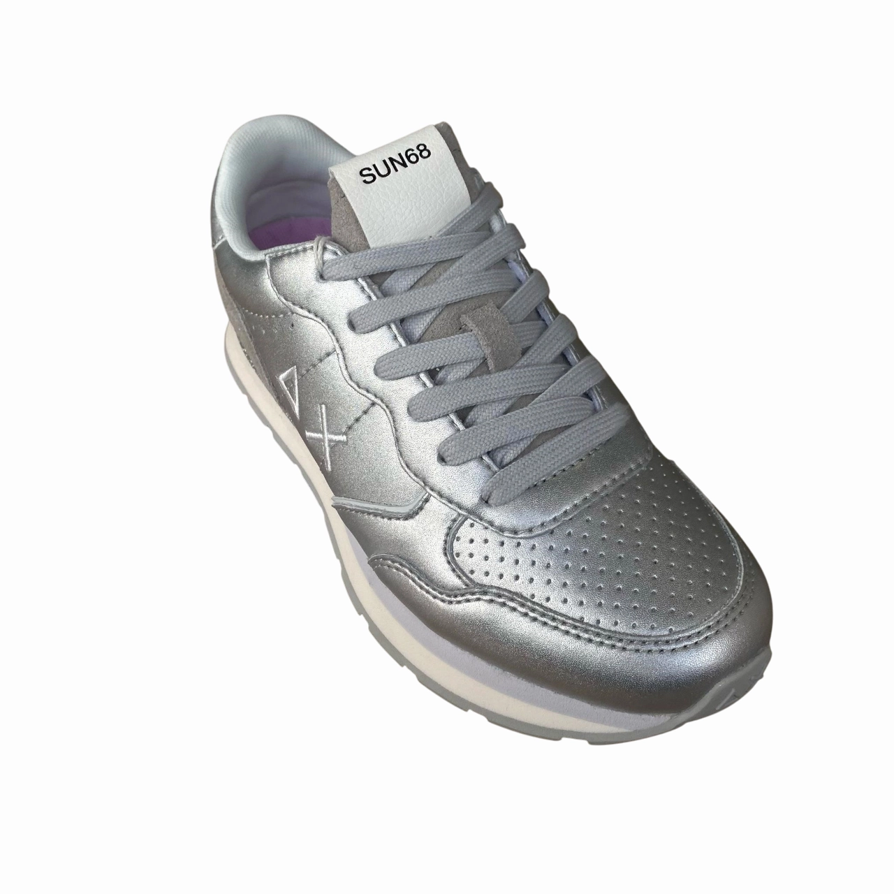 Supination correction running at night shoes Sun68 scarpa sneaker da ragazza in pelle Big Ally Z35408T 44 argento