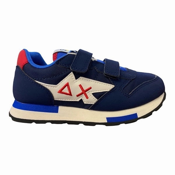 Sun68 scarpa sneakers da bambino con velcro Niki Solid Z32318 07 blu traction - enhanced shoes slow run