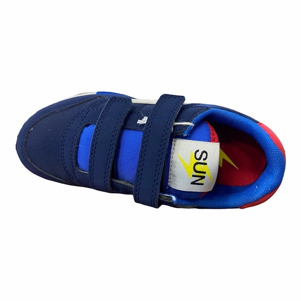 Sun68 scarpa sneakers da bambino con velcro Niki Solid Z32318 07 blu Indoor equipment Wide Toe Box Option