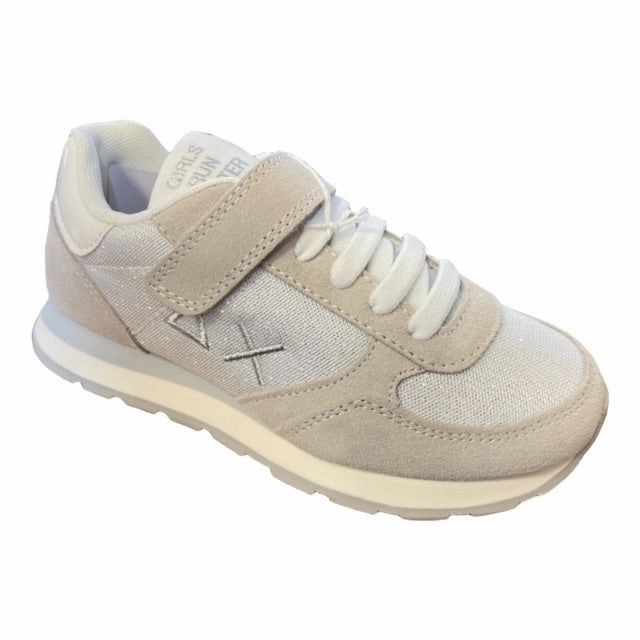 Sun68 scarpa sneakers da ragazza Ally Glitter Mesh Z32403 01 bianco supportive shoes