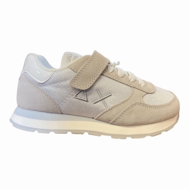Endurance Sun68 scarpa sneakers da ragazza Ally Glitter Mesh Z32403 01 bianco