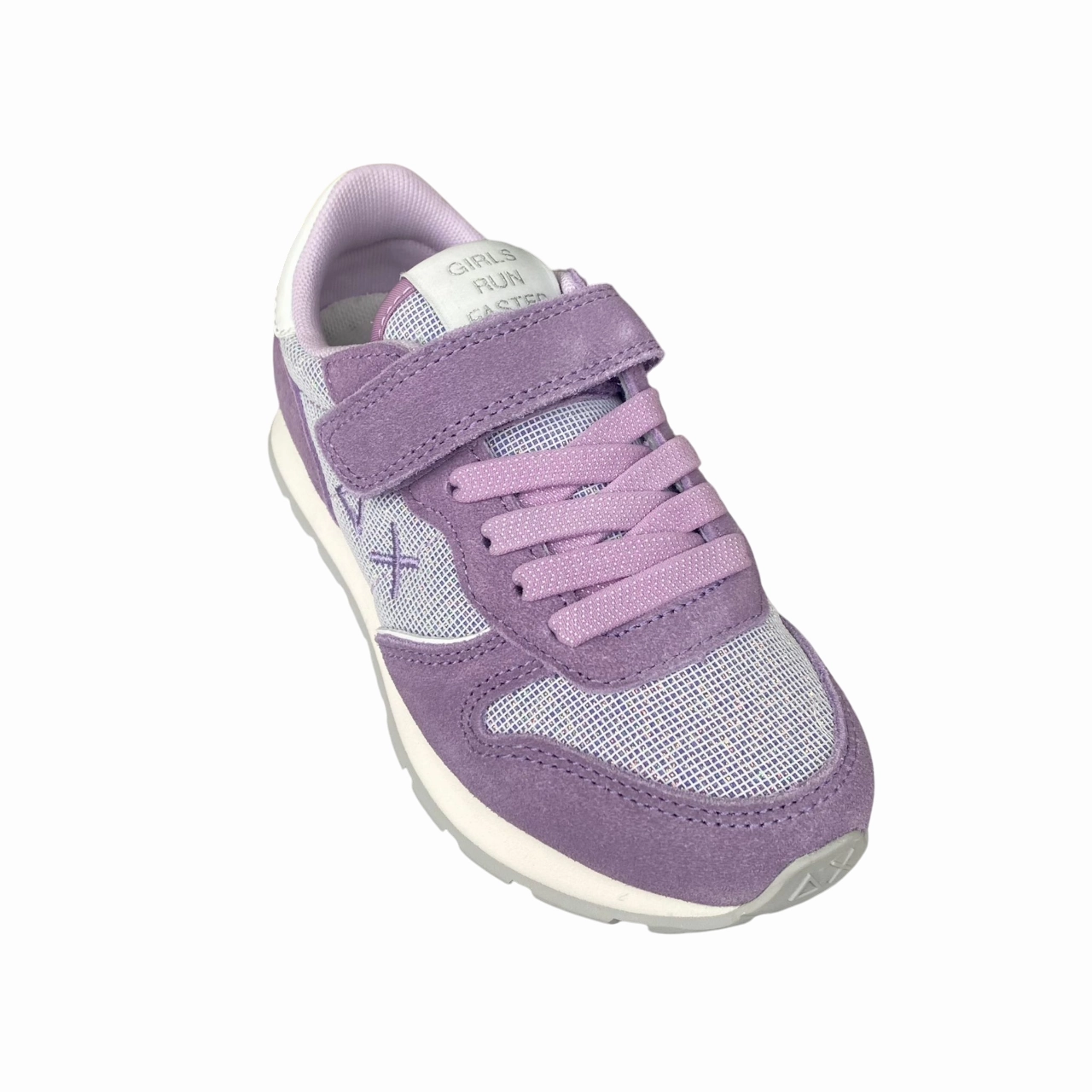 Sun68 scarpa sneakers da ragazza con laccio elastico e strappo Ally Glitter Textile z35403K 24 lilla ventilated insole shoes