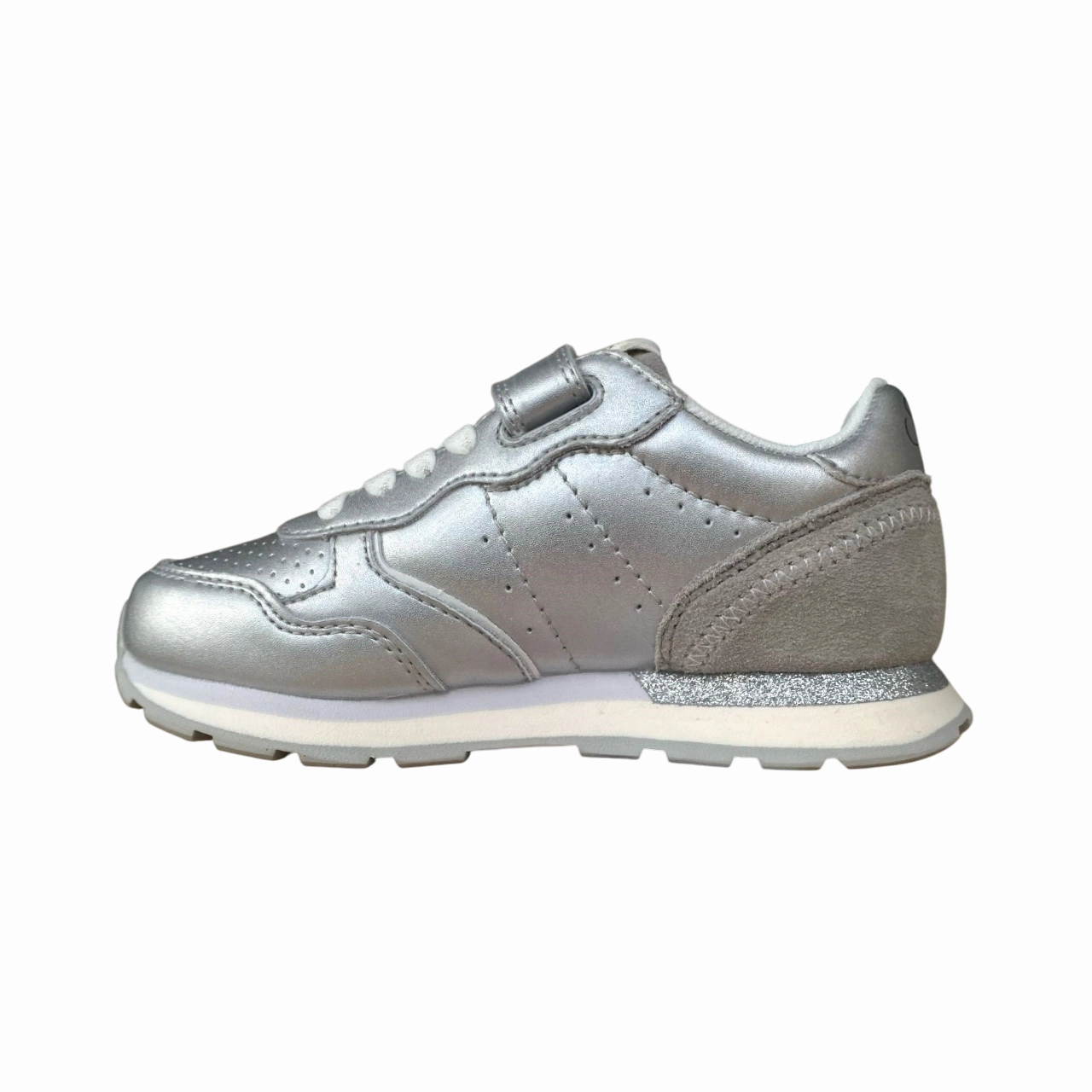 Sun68 scarpa sneakers in pelle con laccio elastico e stappo da bambina Big Ally Z35408K 44 argento Shock - absorbing midsole customizable shoe modification