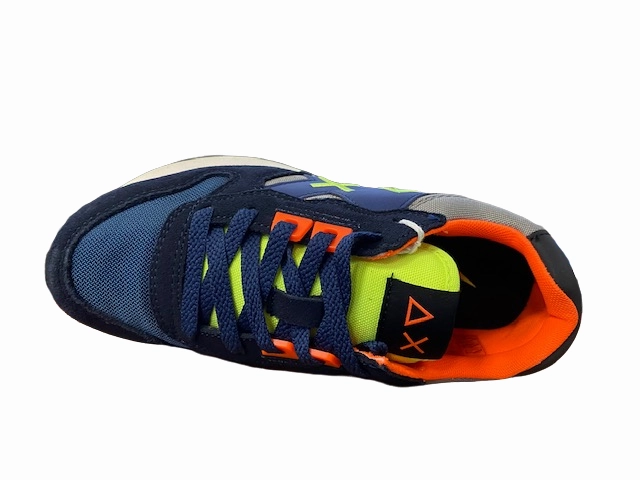 Non Slip Footbed Sun68 sneakers da ragazzo Jaky Fluo Z42315T 0734 navy blue-grigio medio
