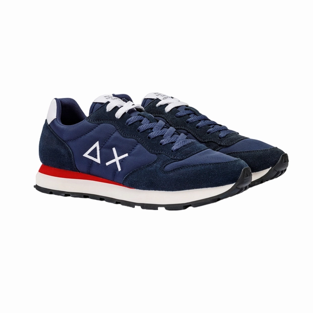 Midfoot Lockdown System running with sunglasses Sun 68 scarpa sneakers da bambino Tom Solid nylon Z30301 0701 blu