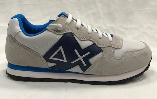 Sun 68 sneakers da ragazzo Tom logo pach basic boy's Z30310 01 bianco Adjustable Heel Lock running in natural tracks shoes